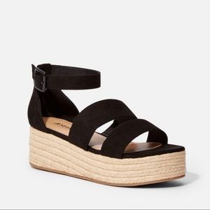 Black Elsie Espadrille Wedge (Size 7)